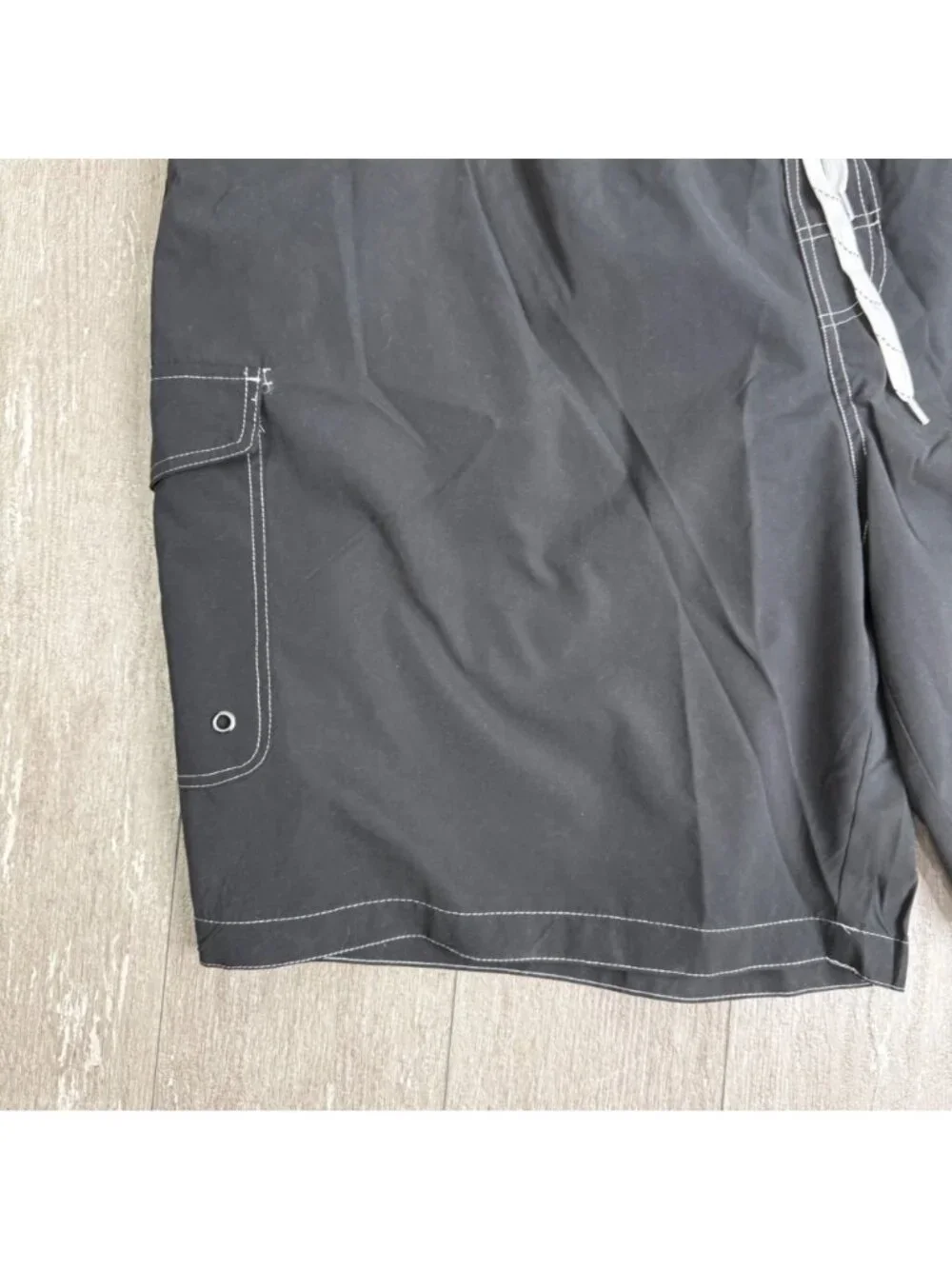 St Johns Bay Mens Dark Charcoal Swim Shorts 10” Inseam Cargo Pocket Size 5XL NWT